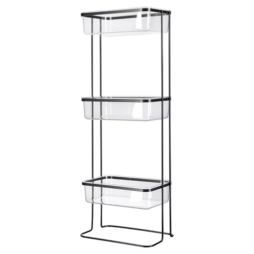 Полка напольная трехъярусная Siv, черная - фото 404416