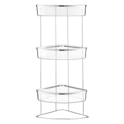 Полка напольная трехъярусная угловая Siv, хром - фото 404435