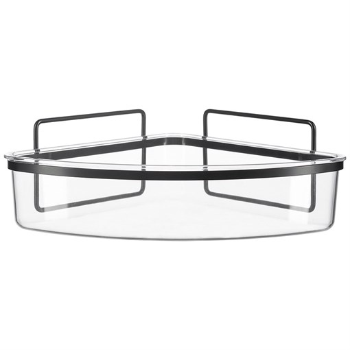 Полка для душа настенная угловая Siv, черная - фото 404462