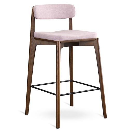 Стул полубарный Aska, рогожка, орех/розовый - фото 404544