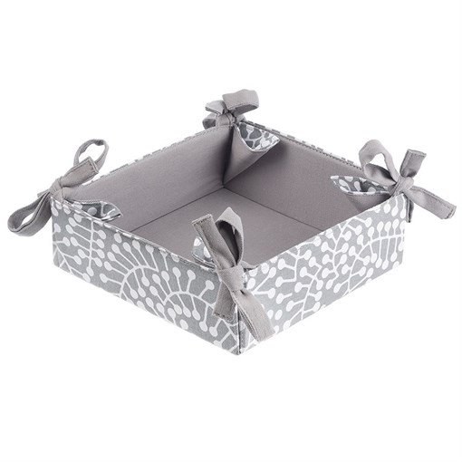 Корзинка для хлеба серого цвета с принтом Спелая Смородина из коллекции Scandinavian touch, 30х30 см - фото 404983