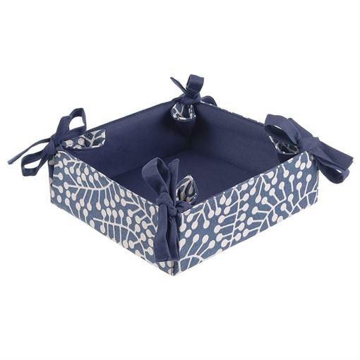 Корзинка для хлеба темно-синего цвета с принтом Спелая Смородина из коллекции Scandinavian touch, 30х30 см - фото 404988