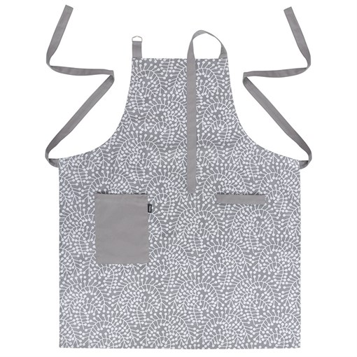 Фартук из хлопка серого цвета с принтом Спелая Смородина из коллекции Scandinavian touch, 70х85 см - фото 405002