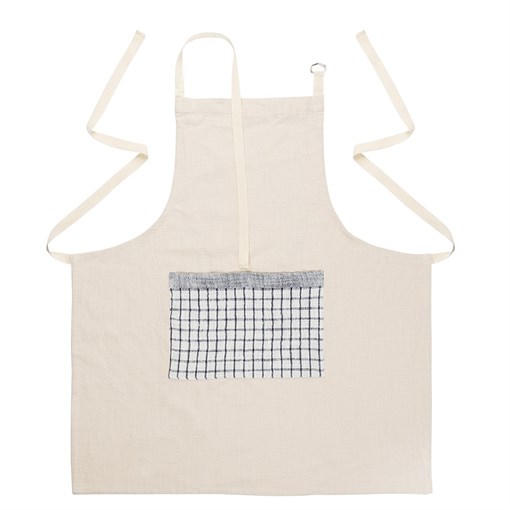 Фартук из плотного хлопка с контрастным карманом в клетку из коллекции Essential, 70х80 см - фото 405115