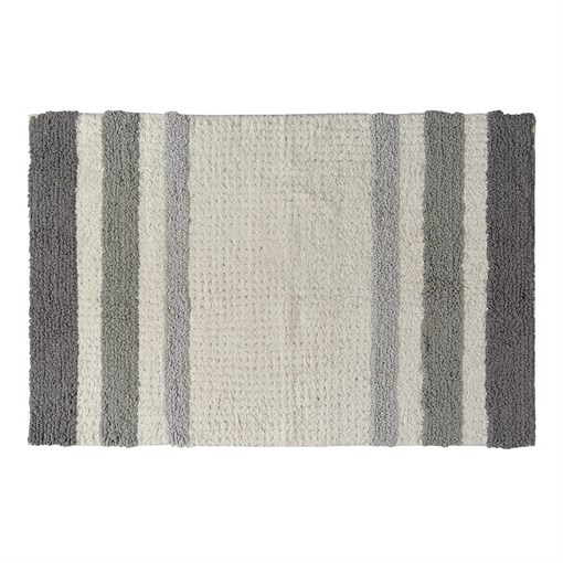 Коврик для ванной из хлопка с серой полоской коллекции Essential, 50х80 см - фото 405246