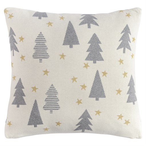 Подушка вязаная с новогодним рисунком Magic forest из коллекции New Year Essential, 45х45 см - фото 405307