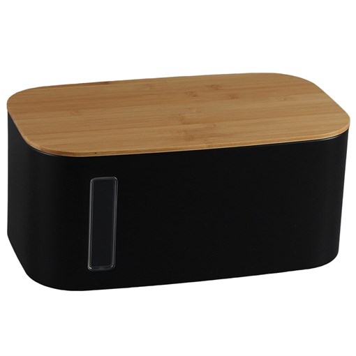 Хлебница Kaffi, 39,7х23х17,6 см, матовая черная - фото 405626