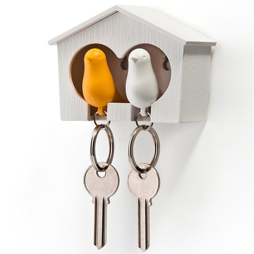Держатель для ключей Duo Sparrow, белый/желтый - фото 405727