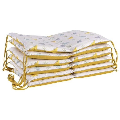 Бортик в кроватку из сатина с принтом Dinosauria world из коллекции Tiny world, 360х35х5 см - фото 405883