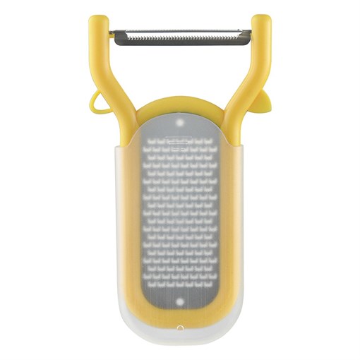 Овощечистка с теркой для цедры 2 в 1 Vegard, 14 см, желтая - фото 406391