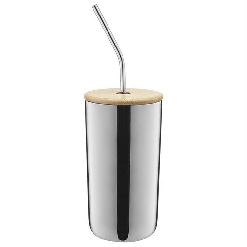 Термостакан стальной с трубочкой, 520 мл, сливовый - фото 407083