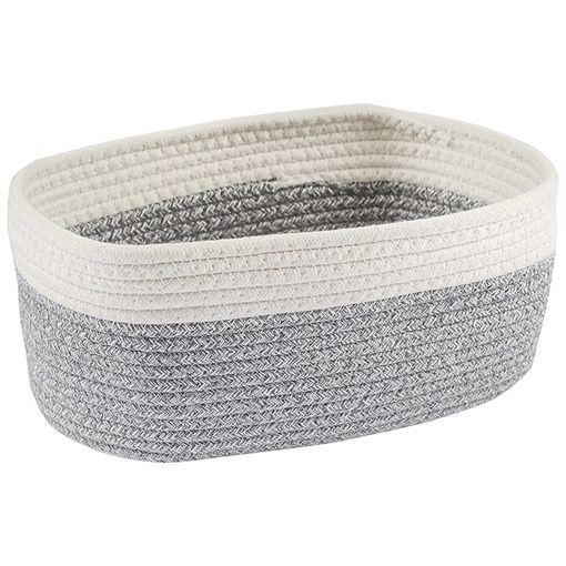 Корзина для хранения Filis, 30х22х14 см, кремовая/светло-серая - фото 407432