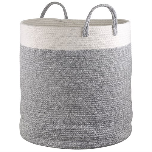 Корзина для хранения Iben, D50х54 см, кремовая/светло-серая - фото 407442