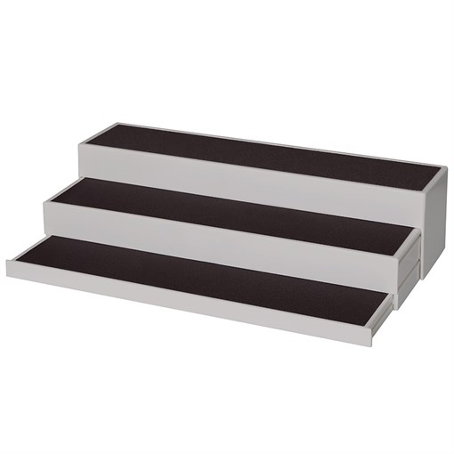 Полка трехъярусная раздвижная Brage, 37х24,5х9 см, светло-серая/темно-сливовая - фото 407840