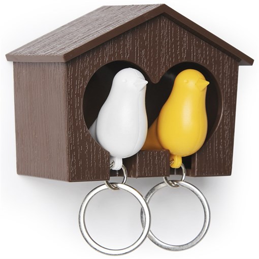 Держатель для ключей Duo Sparrow, коричневый/белый/желтый - фото 407857