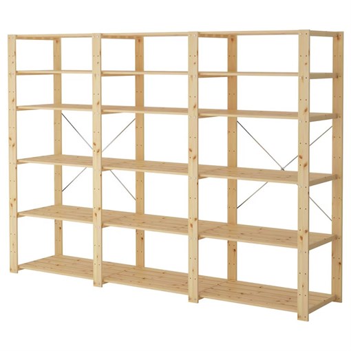 Стеллаж ХЕЙНЕ IKEA 3 секции (8 стоек;18 полок) - фото 408259