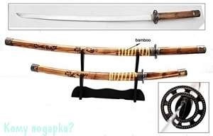Набор самурайских мечей: катана и вакидзаси на подставке, l=100 см, 001 - фото 42598