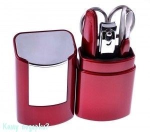Маникюрный набор, 5 пр., 11,5x5 см, красный/серебро - фото 42917