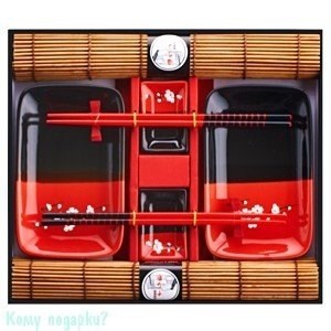 Набор для суши на 2 персоны, красно-черный - фото 43663