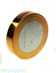 Копилка "Евро", 12х3х12 см - фото 43945