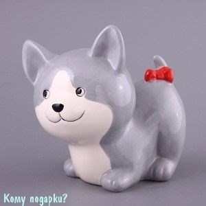 Копилка "Кошка серая", 14 см - фото 44036