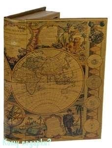 Шкатулка-фолиант "Карта мира XVII века", 26x17x5 см - фото 45171