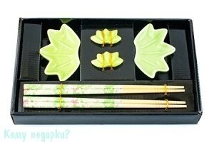 Набор для суши на 2 персоны "Листики", зеленый - фото 50215