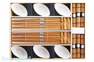 Подарочный набор для суши на 6 персон, белый - фото 50219