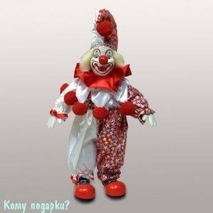 Фигурка "Клоун", h=29 см, красно-белый - фото 50653