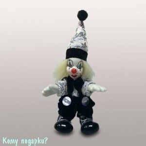 Фигурка декоративная "Клоун", h=10 см, черно-белый - фото 50670