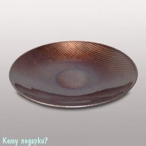 Тарелка декоративная, d=30 см, коричневая с полосками - фото 50992