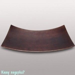Тарелка декоративная, 54х24 см, коричневая с полосками - фото 50993