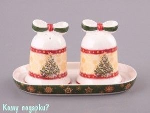 Набор для специй "Christmas collection" 3 пр. 15,5*9,5 см H=8 см - фото 52772