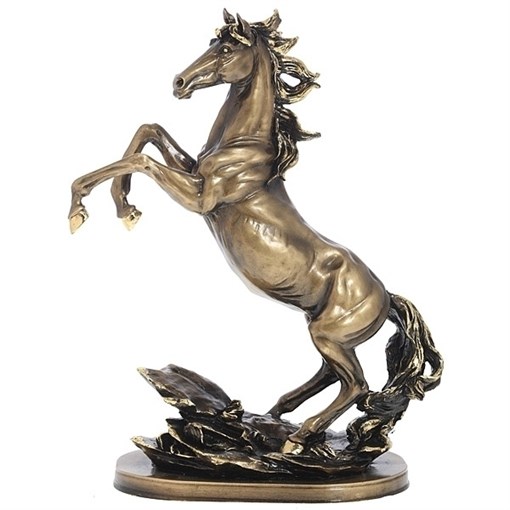 Фигурка декоративная Конь цвет: сусальное золото L30W15H40см - фото 68303