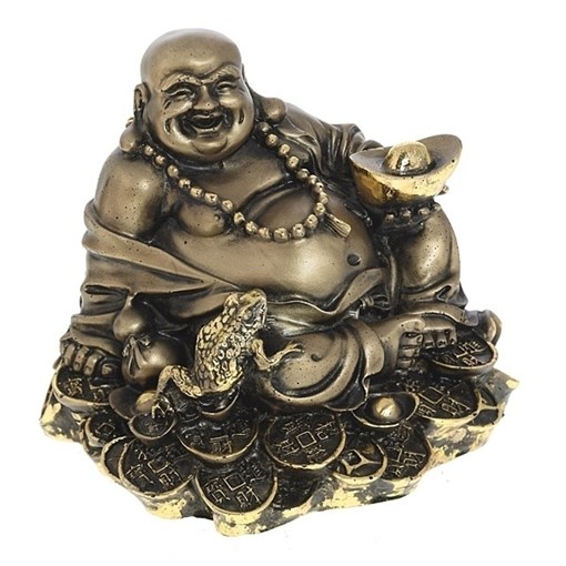 Фигурка декоративная Хотей сусальное золото L17W15H17см - фото 68307