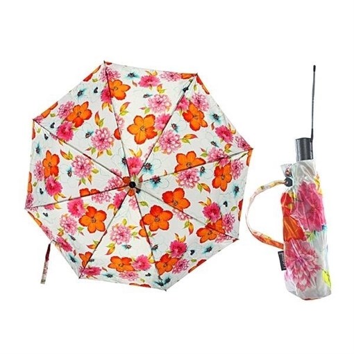 Зонт полный автомат Атласный Цветы на белом фоне - фото 68603