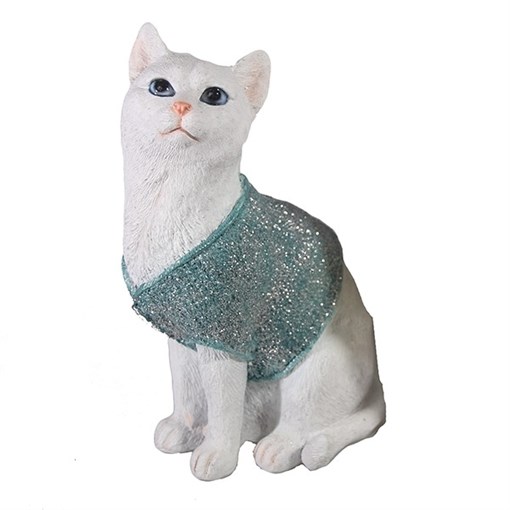 Фигура декоративная Кот в свитере цвет: голубой L9W12H19см - фото 69342