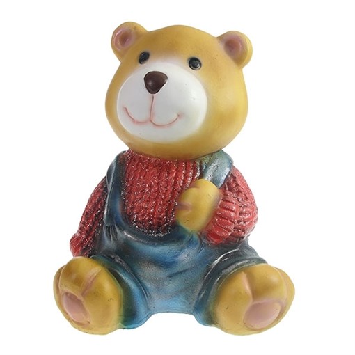 Фигура декоративная Медвежонок в красном свитере L10W11H14см - фото 69447