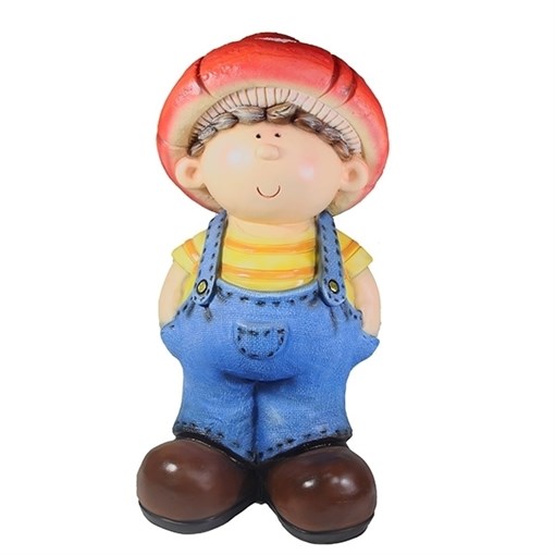 Фигура декоративная Мальчик-мухомор L24.5W23H50см - фото 69490