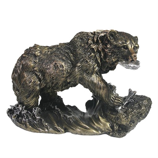 Фигурка декоративная Медведь цвет: бронза L26W11H16см - фото 69644
