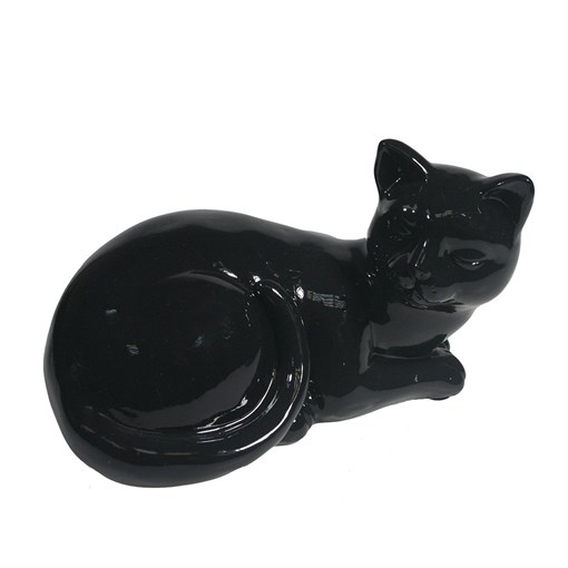 Фигура декоративная Кошка черная L17W11H10.5см - фото 69685
