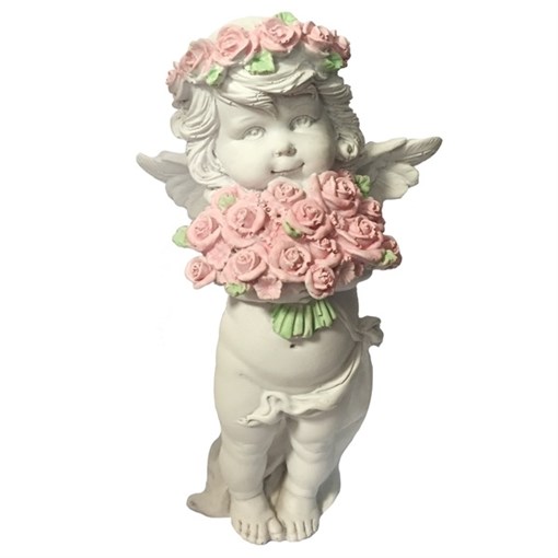 Фигурка декоративная Ангел с розами  L12.5W9Н22см - фото 69797