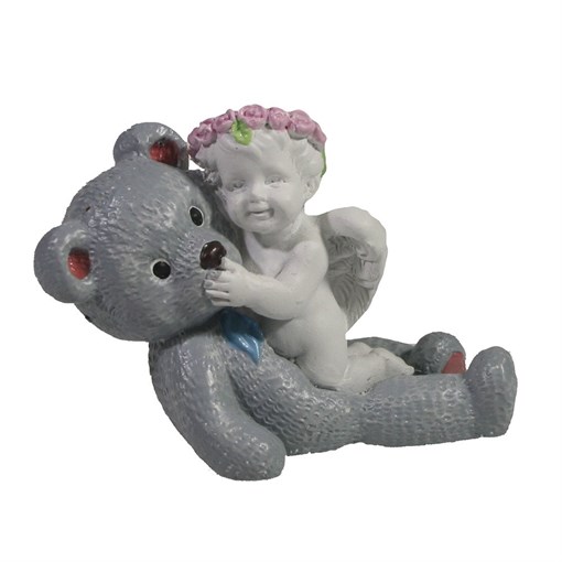 Фигура Ангел с плюшевым медведем L7W3.5H5см - фото 69830
