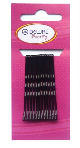 Невидимки черные 50 мм (12 шт) волна Деваль Бьюти (Dewal Beauty) N-12BLACK - фото 94585