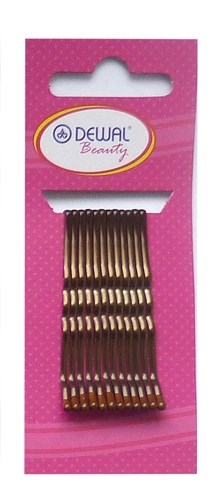 Невидимки бронза 50 мм (12 шт) волна Деваль Бьюти (Dewal Beauty) N-12BRONZ - фото 94587