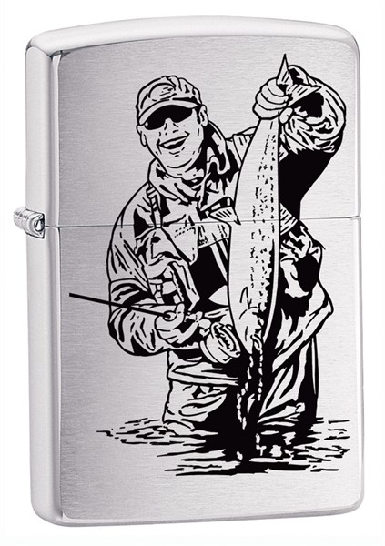 Широкая зажигалка Zippo Fisherman 200FISHERMAN - фото 95219