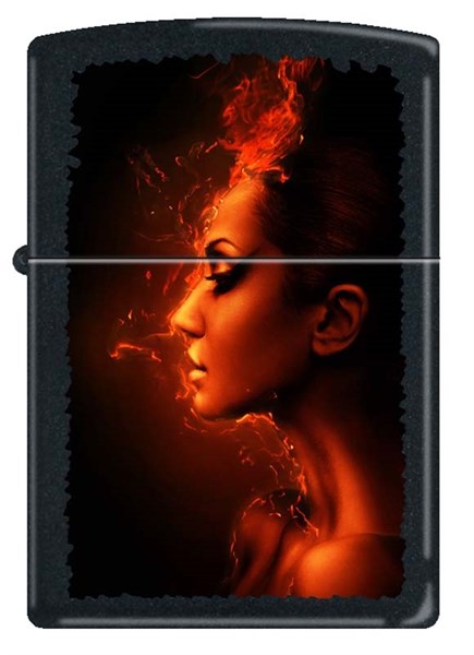 Широкая зажигалка Zippo BURNING WOMAN 218 - фото 95231