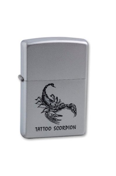 Зажигалка Zippo Tattoo Scorpion, с покрытием Satin Chrome™, 205 Tattoo Scorpion - фото 95275