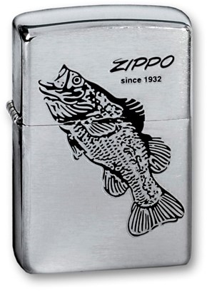 Широкая зажигалка Zippo BLACK BASS 200 - фото 95441
