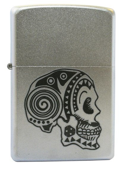 Широкая зажигалка Zippo Tattoo Skull 205 - фото 95824